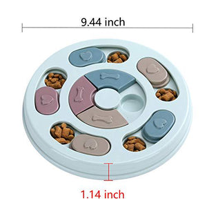DR. CATCH Dog Puzzle Toy IQ Treat Dispenser for Mental Enrichment Blue Interactive Feeder Game