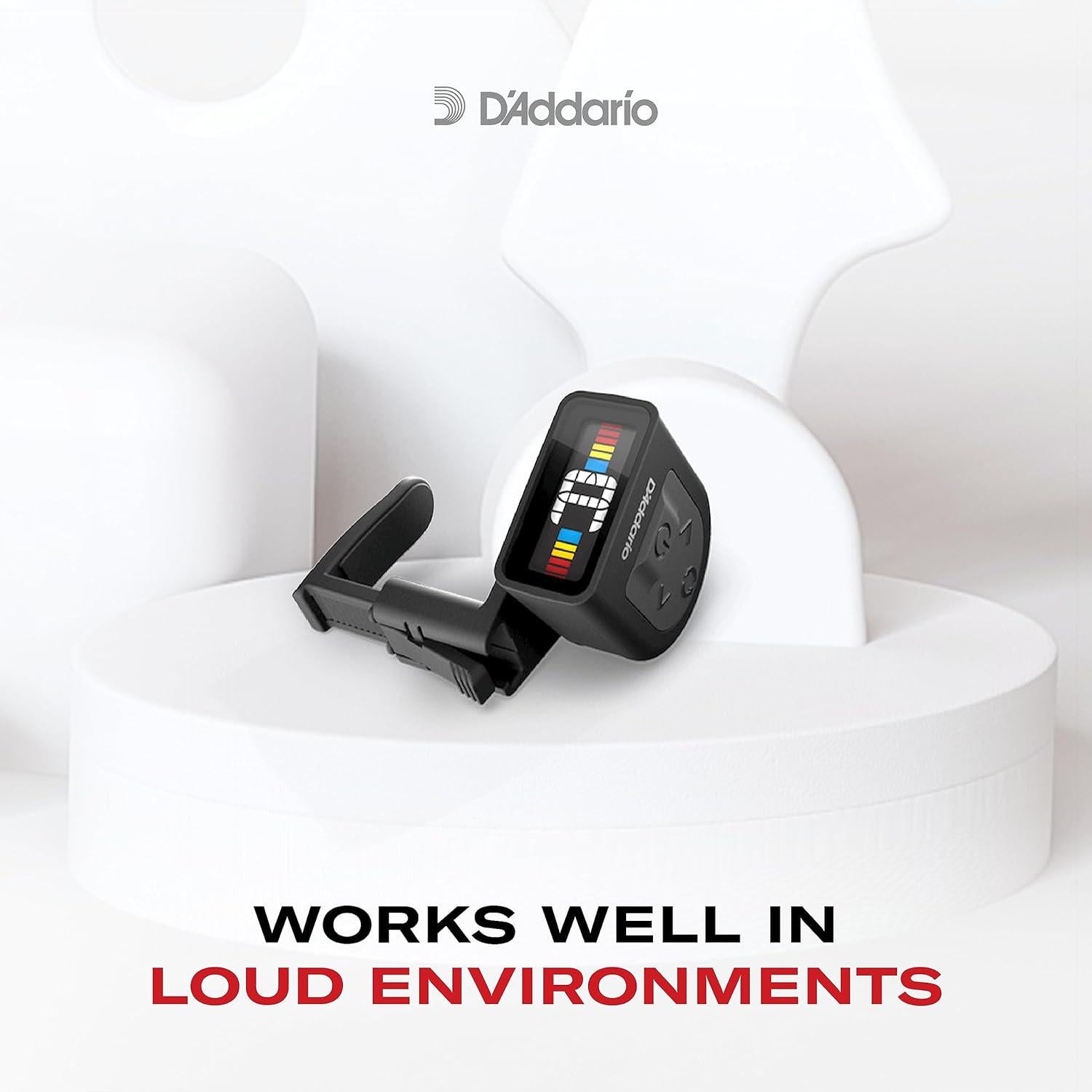 D'Addario Accessories Guitar Tuner - Micro Headstock Tuner - Tuner For Acoustic Guitar, Electric Guitar, Bass Guitar, Mandolin, Banjo, Ukelele - Compact And Discrete - Clip On - 1 Pack,