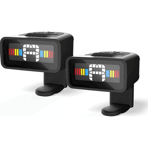 D'Addario Accessories Guitar Tuner - Micro Headstock Tuner - Tuner For Acoustic Guitar, Electric Guitar, Bass Guitar, Mandolin, Banjo, Ukelele - Compact And Discrete - Clip On - 2 Pack,