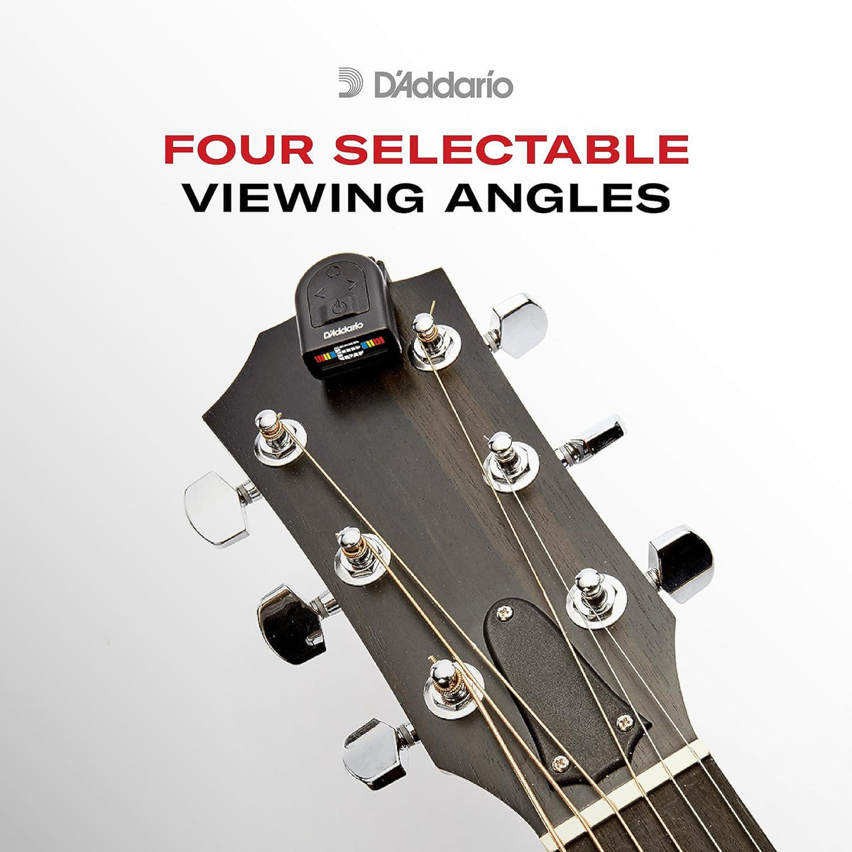 D'Addario Accessories Guitar Tuner - Micro Headstock Tuner - Tuner For Acoustic Guitar, Electric Guitar, Bass Guitar, Mandolin, Banjo, Ukelele - Compact And Discrete - Clip On - 1 Pack,