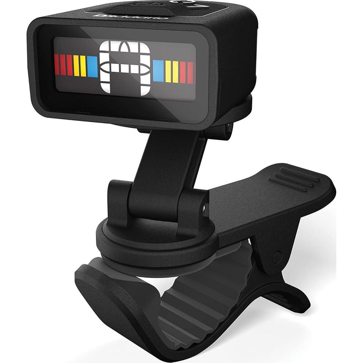 D'Addario Accessories Guitar Tuner - Micro Headstock Tuner - Tuner For Acoustic Guitar, Electric Guitar, Bass Guitar, Mandolin, Banjo, Ukelele, Cello, Double Bass And More - Universal Clip On - 1pk,