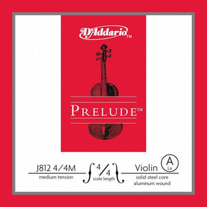 D'Addario Prelude Violin Single D String, 4/4 Scale, Medium Tension - J812 4/4M - Solid Steel Core, Warm Tone, Economical And Durable Educator S Choice For Student Strings,