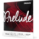 D'Addario Prelude Violin String Set, 1/2 Scale, Medium Tension J810 1/2M - Solid Steel Core, Warm Tone, Economical And Durable Educator S Choice For Student Strings 1 Set,