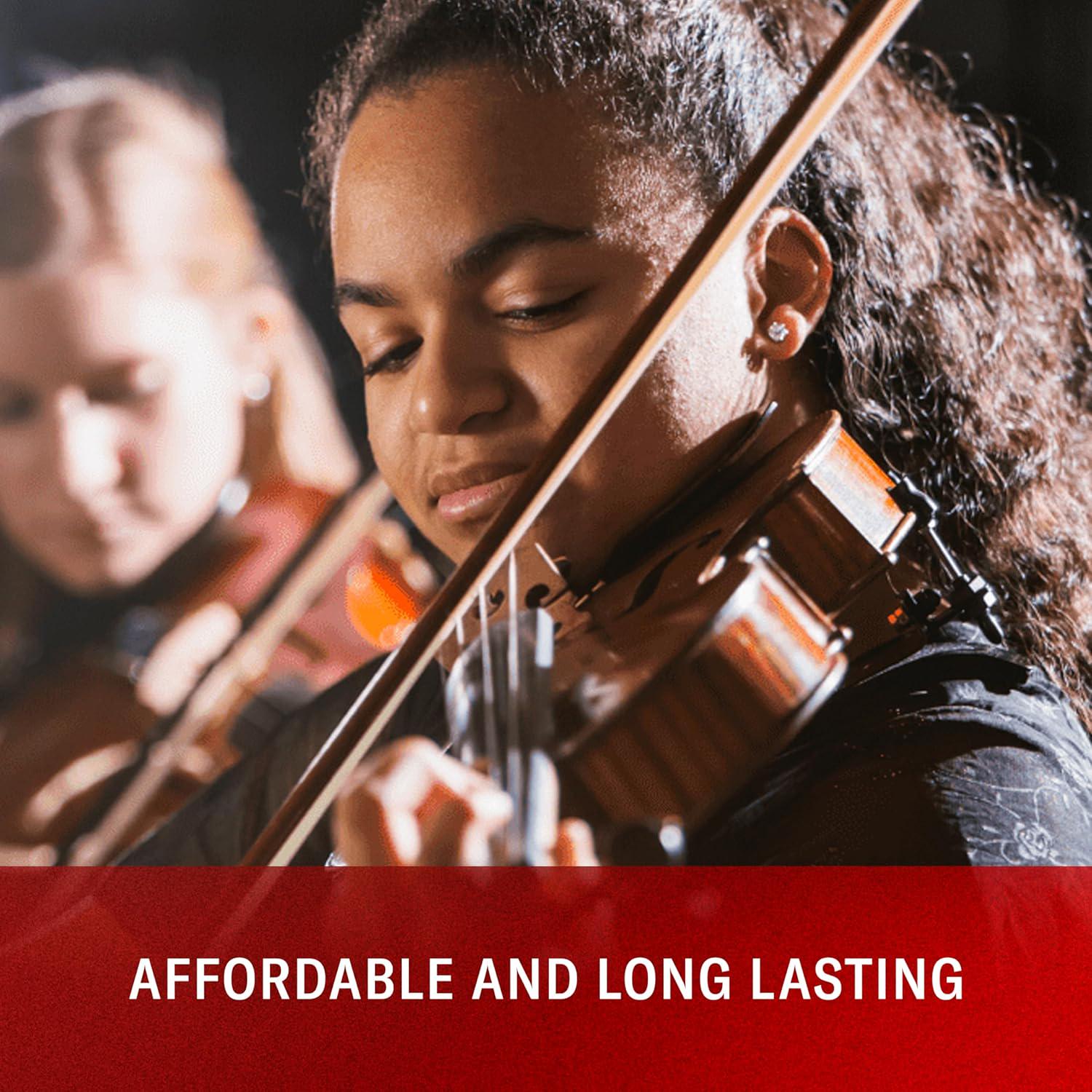 D'Addario Prelude Violin String Set, 1/8 Scale, Medium Tension J810 1/8M - Solid Steel Core, Warm Tone, Economical And Durable Educator S Choice For Student Strings 1 Set,