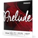 D'Addario Prelude Violin String Set, 1/16 Scale, Medium Tension J810 1/16M - Solid Steel Core, Warm Tone, Economical And Durable Educator S Choice For Student Strings 1 Set,