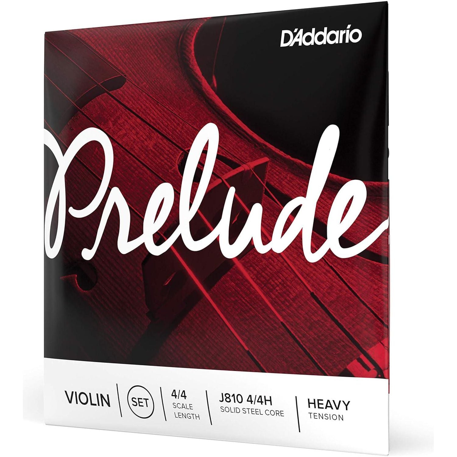 D'Addario Prelude Violin String Set, 4/4 Scale, Heavy Tension J810 4/4H - Solid Steel Core, Warm Tone, Economical And Durable Educator S Choice For Student Strings 1 Set,