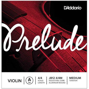 D'Addario Prelude Violin Single D String, 4/4 Scale, Medium Tension - J812 4/4M - Solid Steel Core, Warm Tone, Economical And Durable Educator S Choice For Student Strings,