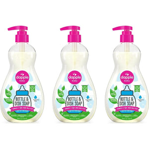Dapple Dapple Baby Bottle Soap, Hypoallergenic Dish Soap For Baby Bottles, Powered By Plants, 1 Pump Included, Packaging May Vary, Fragrance Free, 16.9 Fl Oz (Pack Of 3)