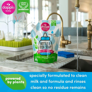 Dapple Dapple Baby Bottle Soap, Hypoallergenic Dish Soap For Baby Bottles, Powered By Plants, Fragrance Free, 34 Fl Oz (Pack Of 2)
