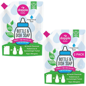 Dapple Dapple Baby Bottle Soap, Hypoallergenic Dish Soap For Baby Bottles, Powered By Plants, Fragrance Free, 34 Fl Oz (Pack Of 2)