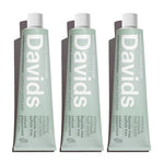 Davids Fluoride Free Toothpaste, Teeth Whitening, Antiplaque, SLS (Sulfate) Free, Promotes Enamel Health, Mouth And Gum Detox, EWG Verified, Natural Peppermint, 5.25oz (3 Pack),