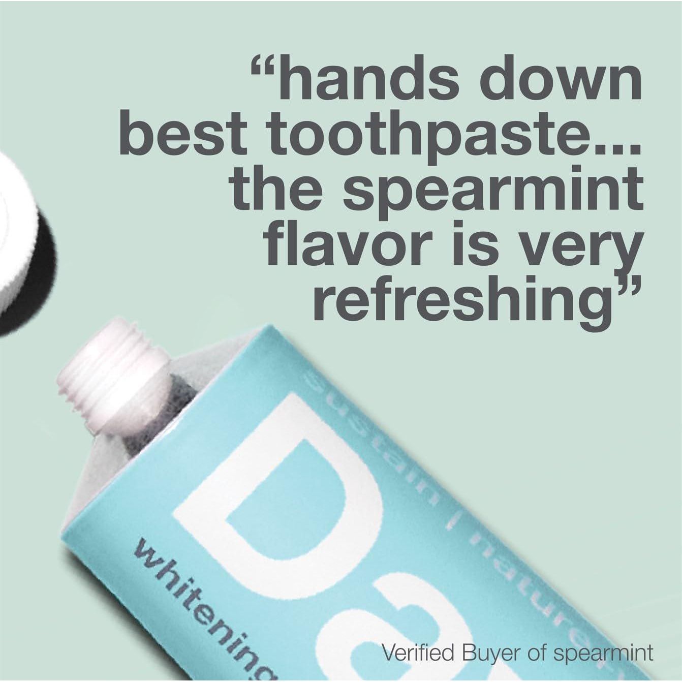 Davids Fluoride Free Whitening And Antiplaque Toothpaste, Natural Spearmint, Mouth And Gum Detox, SLS Free, EWG Verified Clean And Non-Toxic Ingredients, 5.25oz, Made In USA,