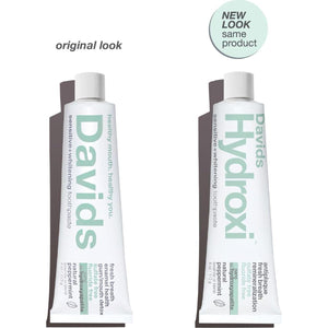 David's Natural Fluoride-Free Nano Hydroxyapatite Toothpaste, 4oz, Remineralizes Enamel, Whitening & Plaque Removal, Peppermint, Made in USA