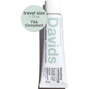 David’s Hydroxi Fluoride-Free Nano Hydroxyapatite Toothpaste, Remineralizing Enamel & Sensitive Relief, Whitening, Peppermint Flavor, 175 oz Travel Size