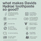 Davids Davids Hydroxi Mild Mint Fluoride Free Nano Hydroxyapatite Toothpaste For Enamel Health And Whitening, Antiplaque, SLS Free, Kid Friendly Gentle Mint Flavor, 4 Oz, Made In USA