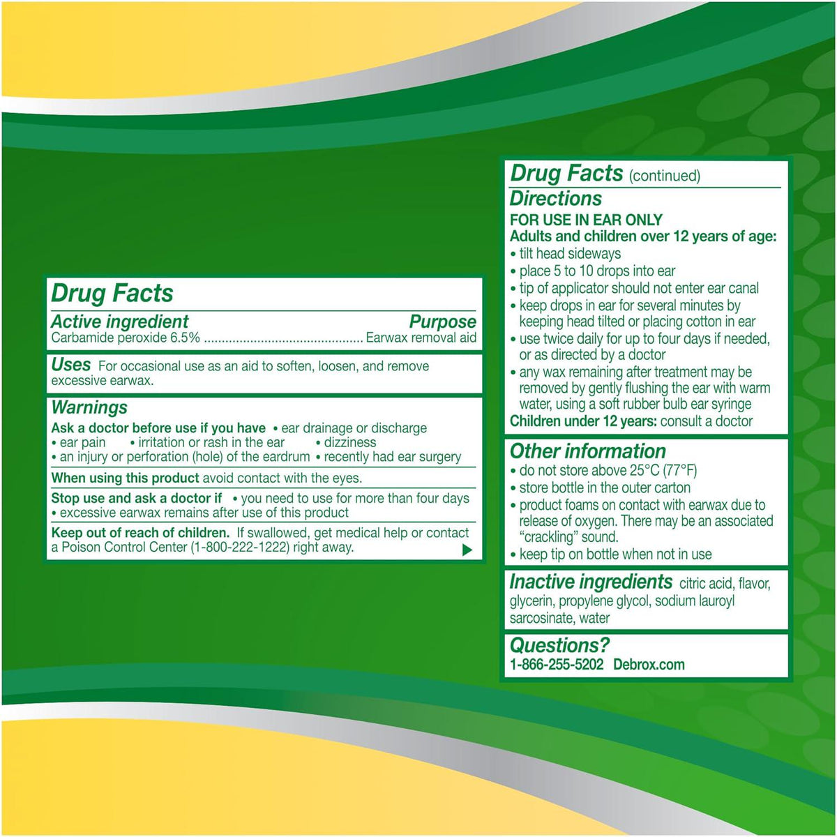 Debrox Debrox Ear Wax Removal Drops, Gentle Microfoam Ear Wax Remover, 0.5 Fl Oz