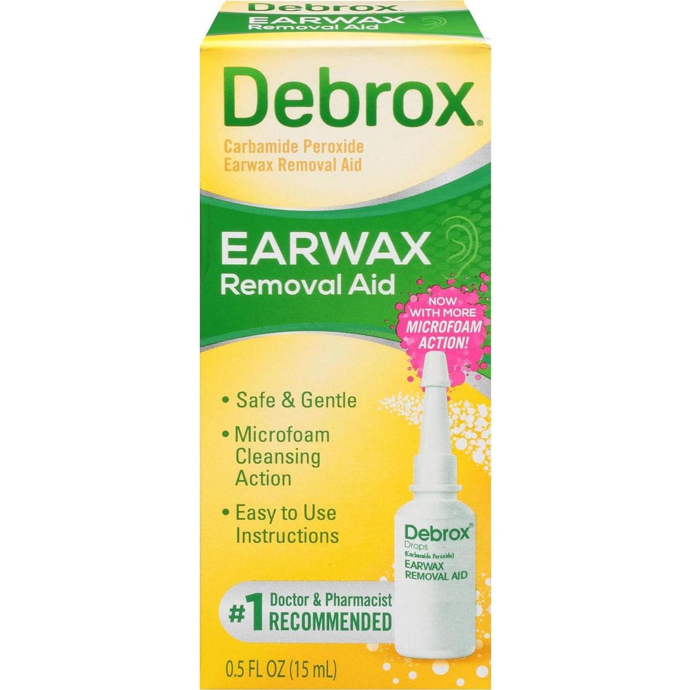 Debrox Debrox Ear Wax Removal Drops, Gentle Microfoam Ear Wax Remover, 0.5 Fl Oz