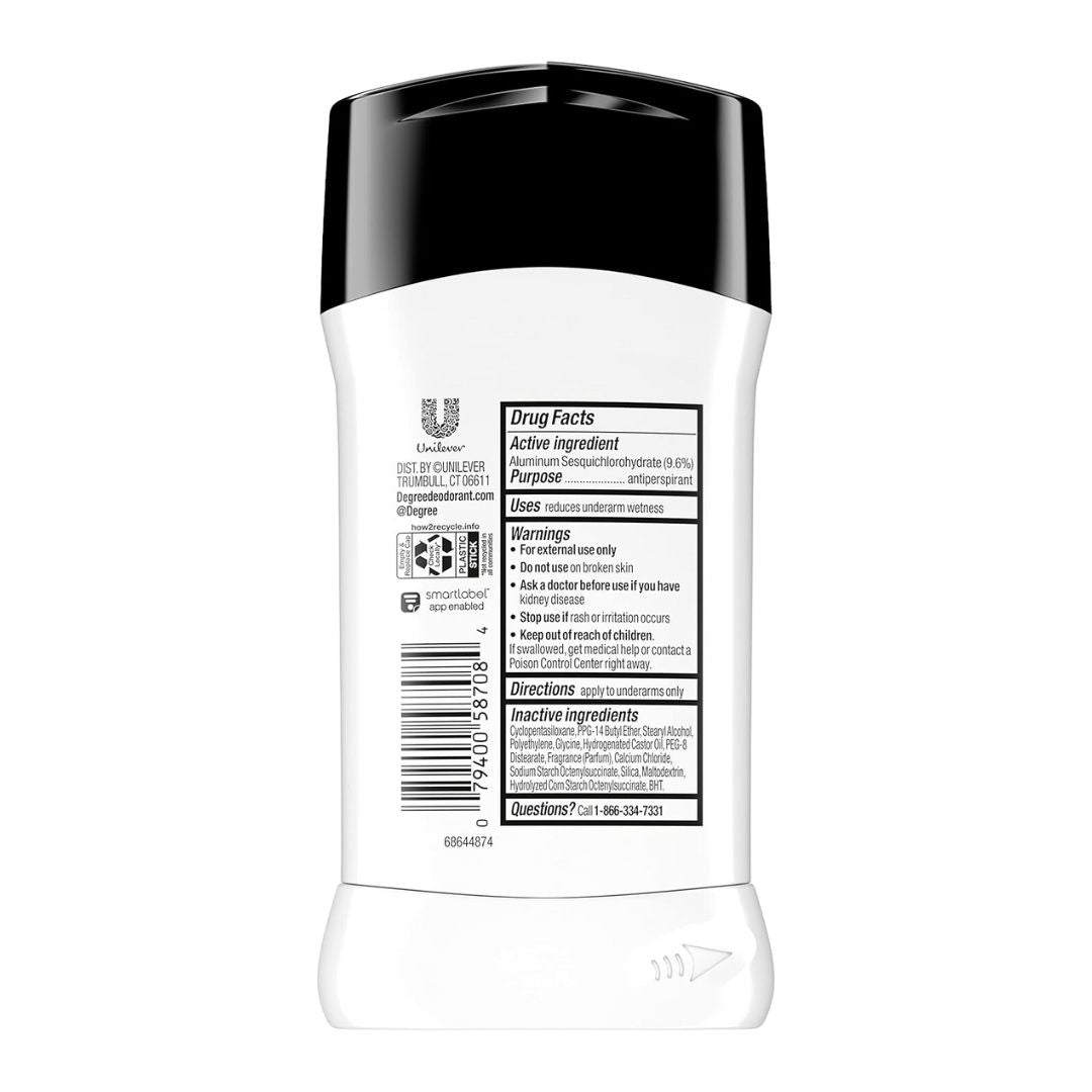Degree Men Ultra Clear Black + White Antiperspirant Deodorant Stick 76g,079400587084