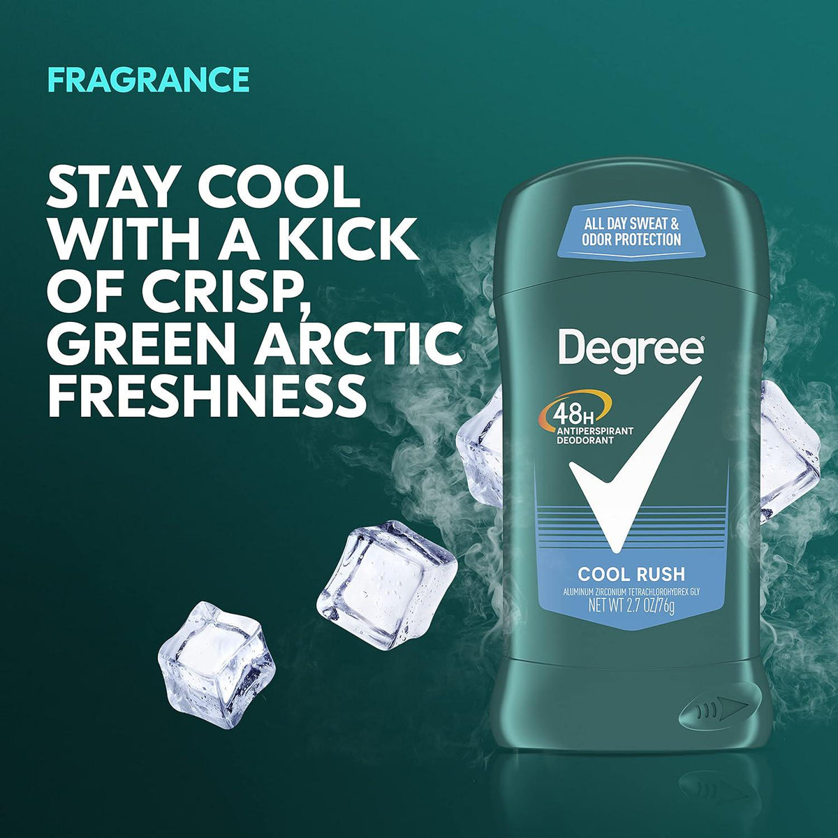 Degree Men Original Antiperspirant Deodorant 48-Hour Odor Protection Cool Rush Mens Deodorant Stick 2.7 Oz, 2 Count,