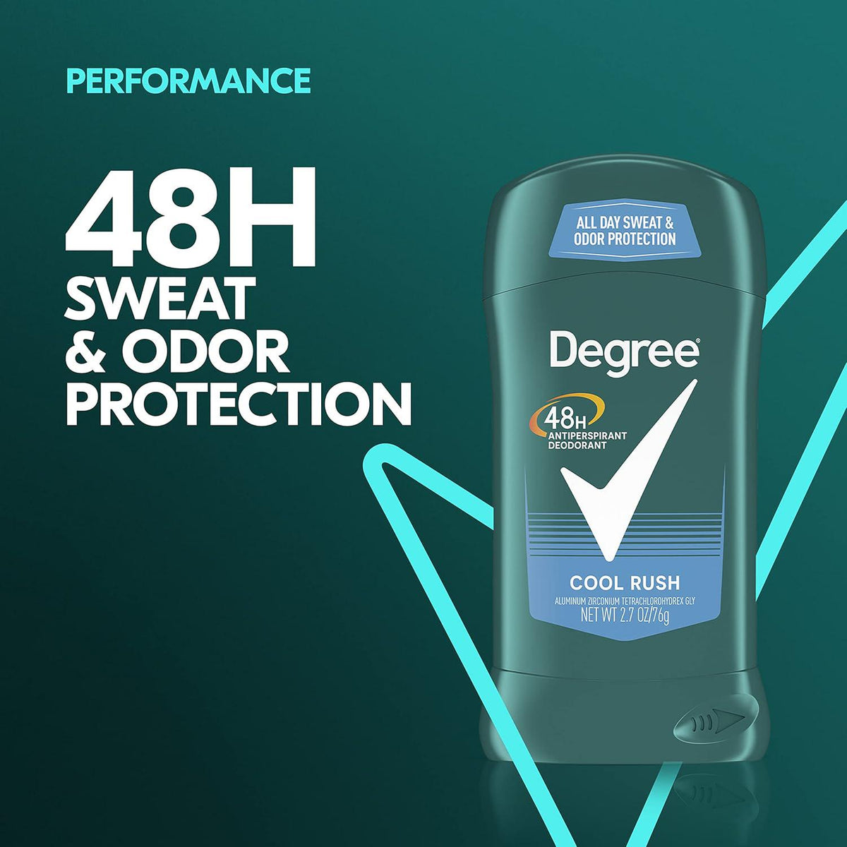 Degree Men Original Antiperspirant Deodorant 48-Hour Odor Protection Cool Rush Mens Deodorant Stick 2.7 Oz, 2 Count,