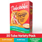 Delectables Squeeze Up Cat Treats, Variety Pack, Grain-Free Puree Tubes, 20 x 0.5 oz, Lickable & Creamy