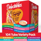 Delectables Squeeze Up Cat Treats 0.5 oz Tubes 104 Count Creamy Puree Variety Pack Lickable Grain Free