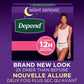 Depend Depend Night Defense Adult Incontinence And Postpartum Bladder Leak Underwear For Women, Disposable, Overnight, Small, Blush, 64 Count (4 Packs Of 16), Packaging May Vary