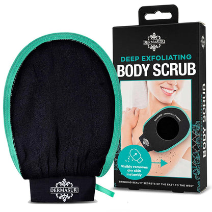 Dermasuri Dermasuri Deep Exfoliating Glove - Polishing Mitt Body Scrubber - Korean Skin Cleaner Exfoliator And Dead Skin Buffing Treatment - Keratosis Pilaris Scrub Remover- Shower Skincare (1 Pack)