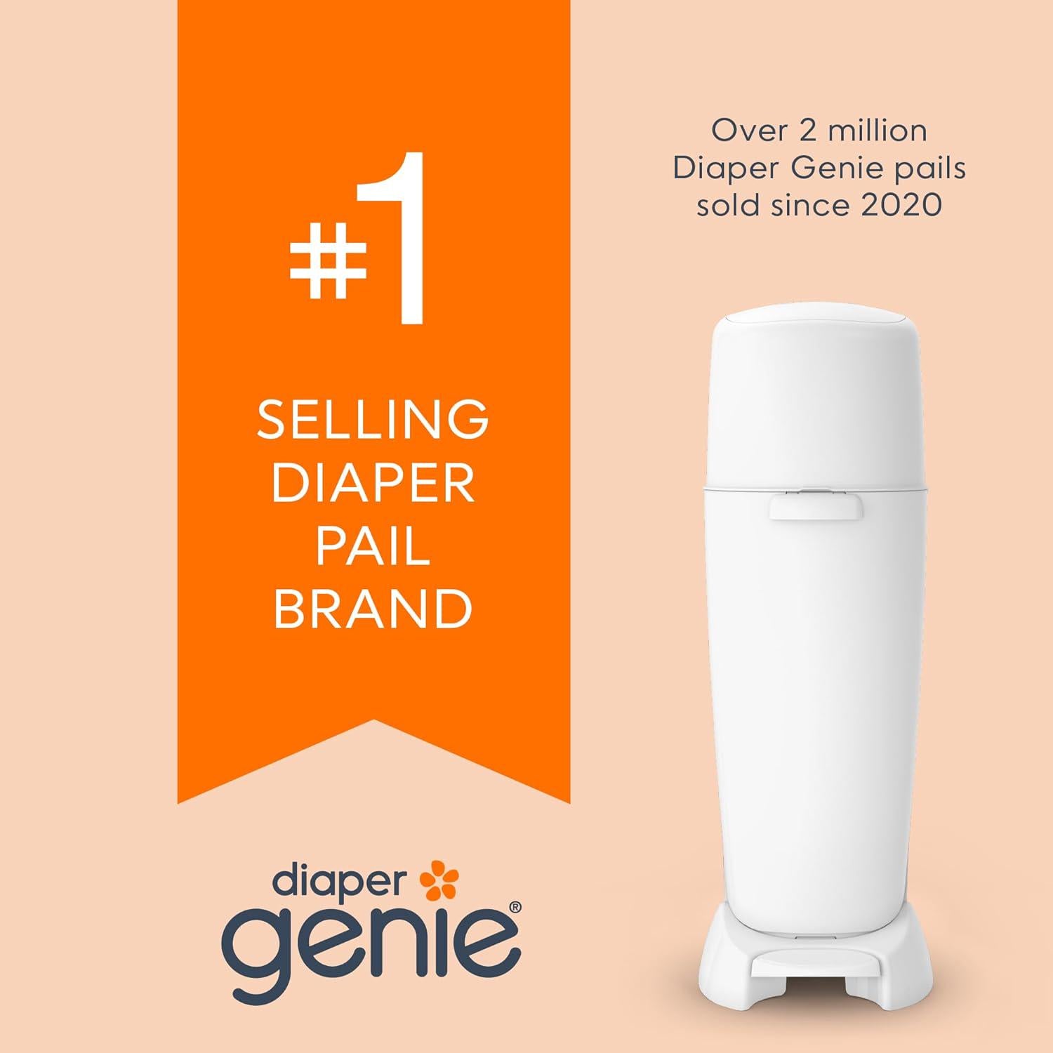 Diaper Genie Bags Refills 270 Count (Pack Of 3) Clean Laundry Scent | Diaper Pail Refills With Max Odor Lock | Holds Up To 810 Newborn Diapers,666594205476