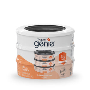 Diaper Genie Bags Refills 270 Count (Pack Of 3) Clean Laundry Scent | Diaper Pail Refills With Max Odor Lock | Holds Up To 810 Newborn Diapers,666594205476