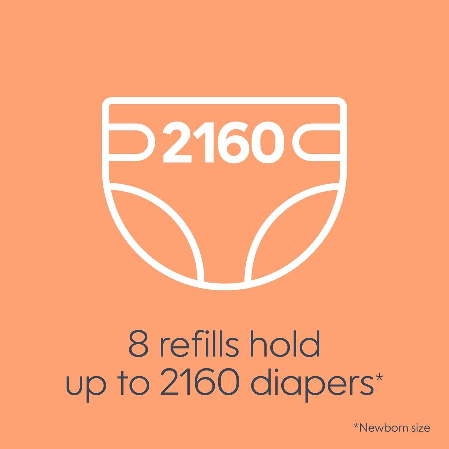 Diaper Genie Bags Refills 270 (Pack Of 8) Clean Laundry Scent | Diaper Pail Refills With Max Odor Lock | Holds Up To 2160 Newborn Diapers,666594205285