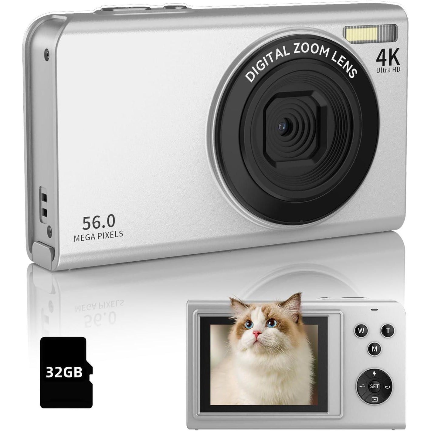 Digital Camera, Focusify Digital Point And Shoot Photography Camera With 56Mp Autofocus Anti-Shake 16X Zoom, 2.8Inch Screen 32GB SD Card For Adults, Kids,Teens, Beginners,