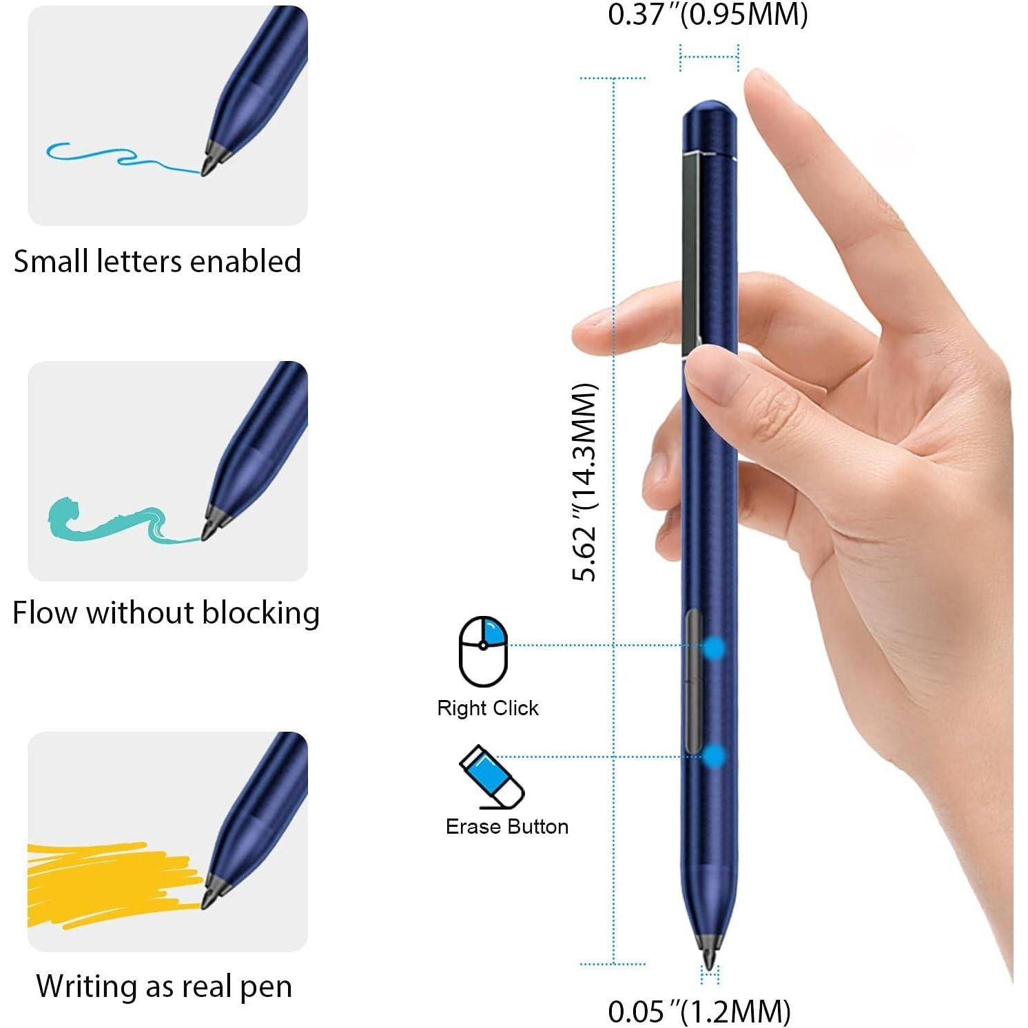 Digital Stylus Pen For HP Envy X360 Spectre X360 Pavilion X360 2-in-1 Laptops, Support Microsoft Pen Protocol MPP 1.51 With Palm Rejection, Blue,