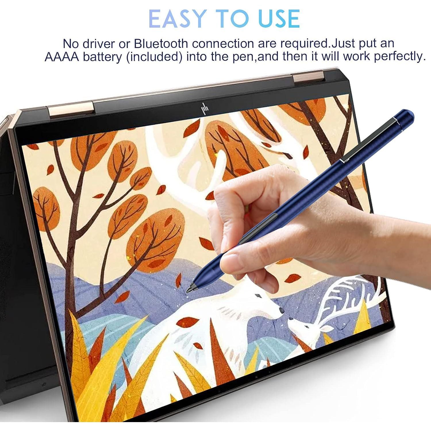 Digital Stylus Pen For HP Envy X360 Spectre X360 Pavilion X360 2-in-1 Laptops, Support Microsoft Pen Protocol MPP 1.51 With Palm Rejection, Blue,