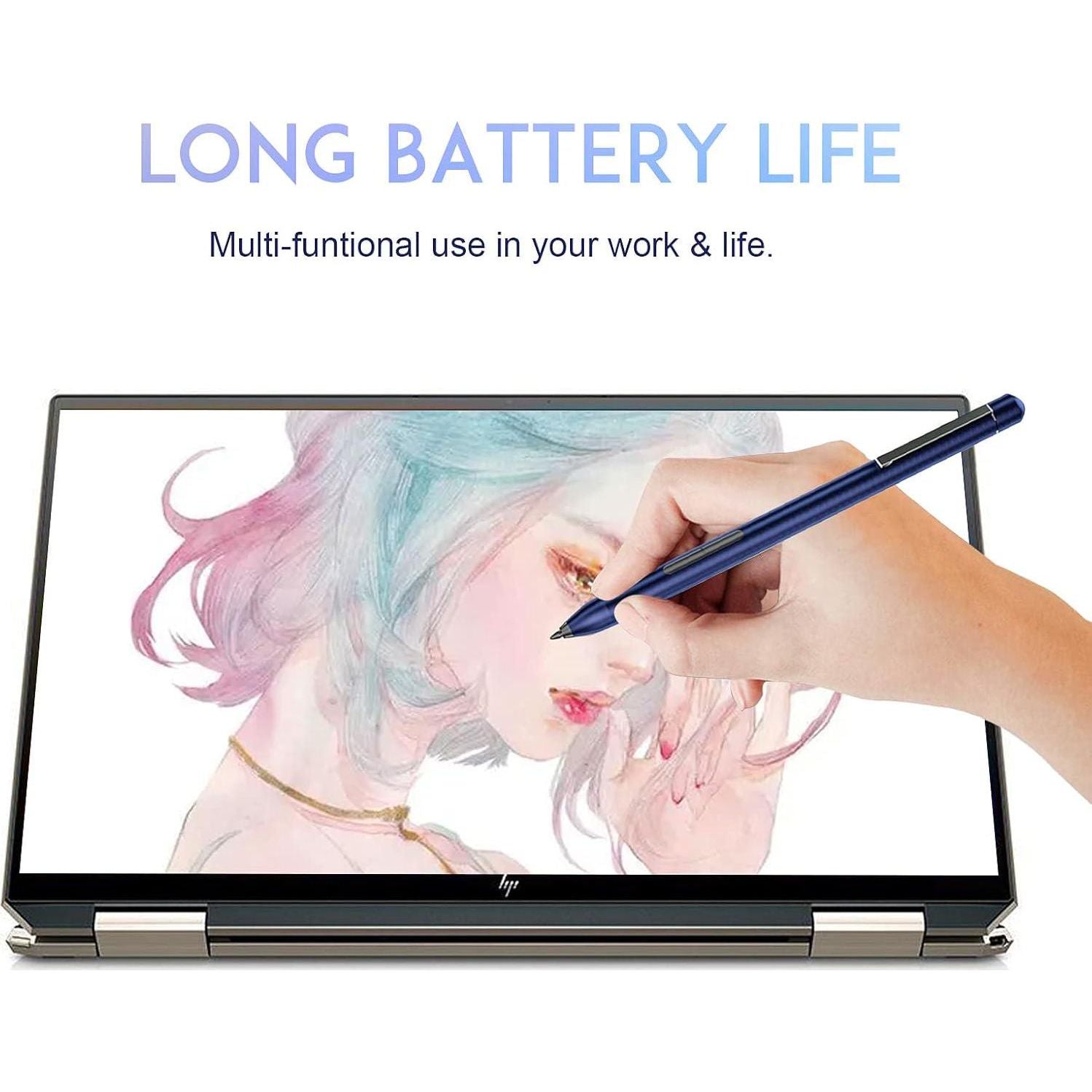 Digital Stylus Pen For HP Envy X360 Spectre X360 Pavilion X360 2-in-1 Laptops, Support Microsoft Pen Protocol MPP 1.51 With Palm Rejection, Blue,