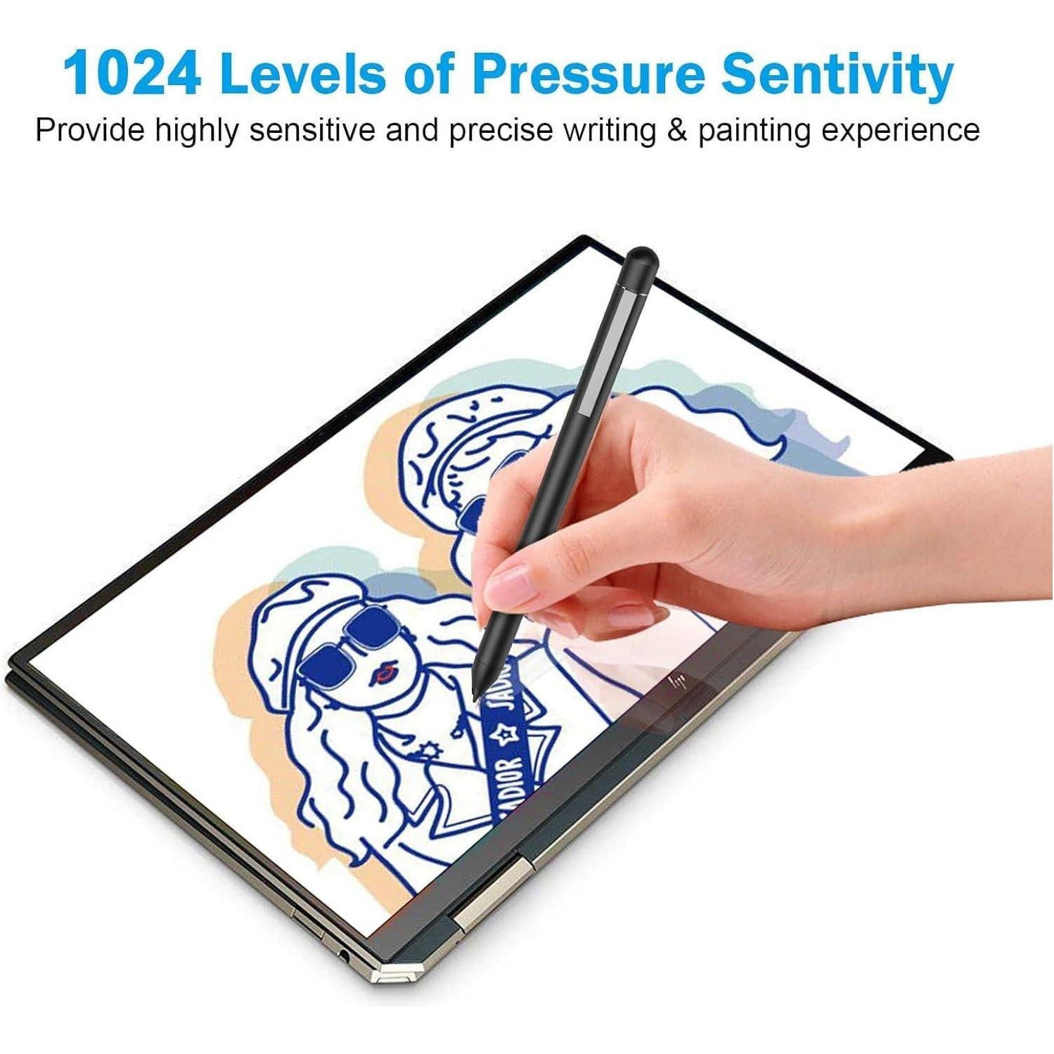 Digital Stylus Pen For HP Envy X360 Spectre X360 Pavilion X360 2-in-1 Laptops, Support Microsoft Pen Protocol MPP 1.51 With Palm Rejection, Black,