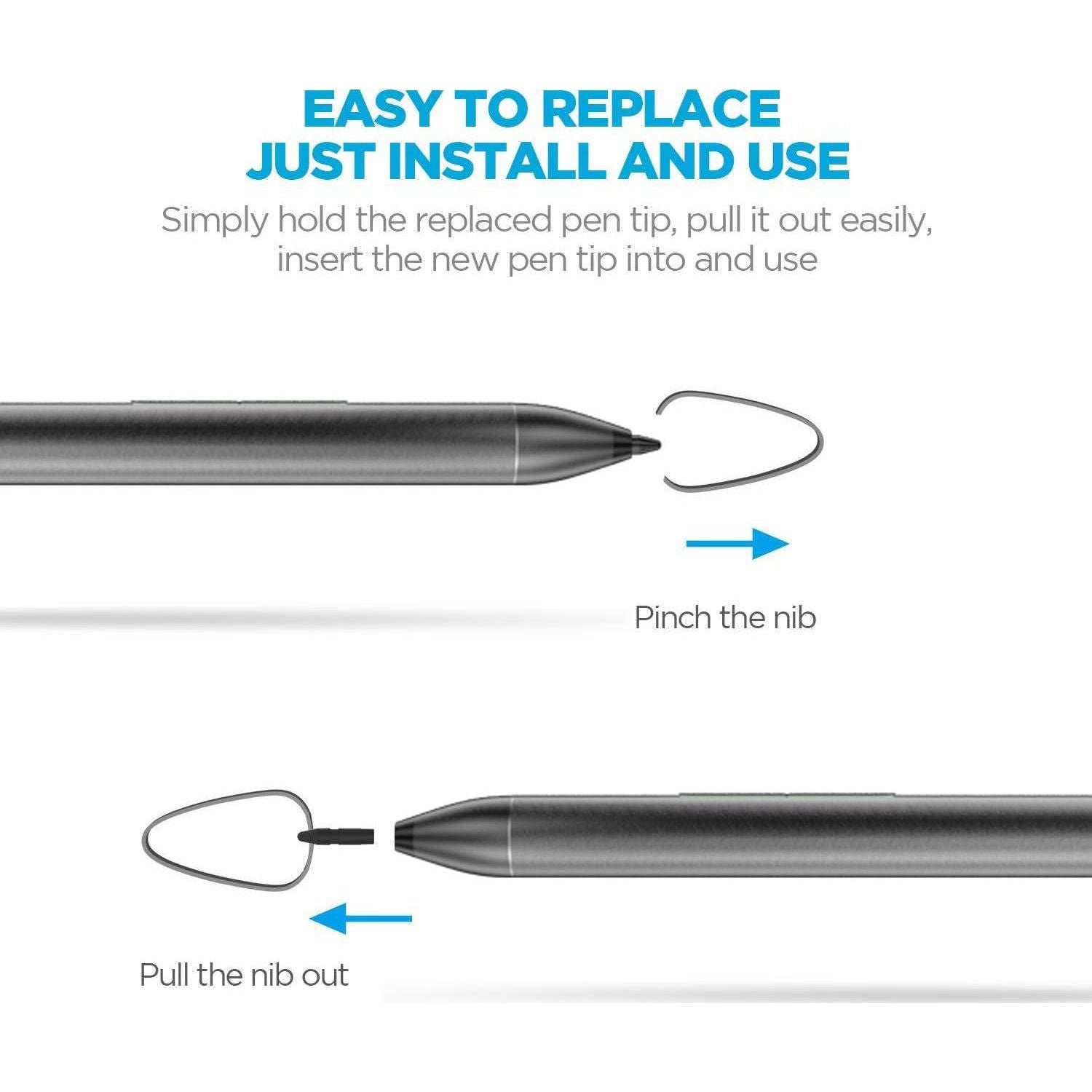 Digital Stylus Pen For HP Envy X360 Spectre X360 Pavilion X360 2-in-1 Laptops, Support Microsoft Pen Protocol MPP 1.51 With Palm Rejection, Dark Grey,