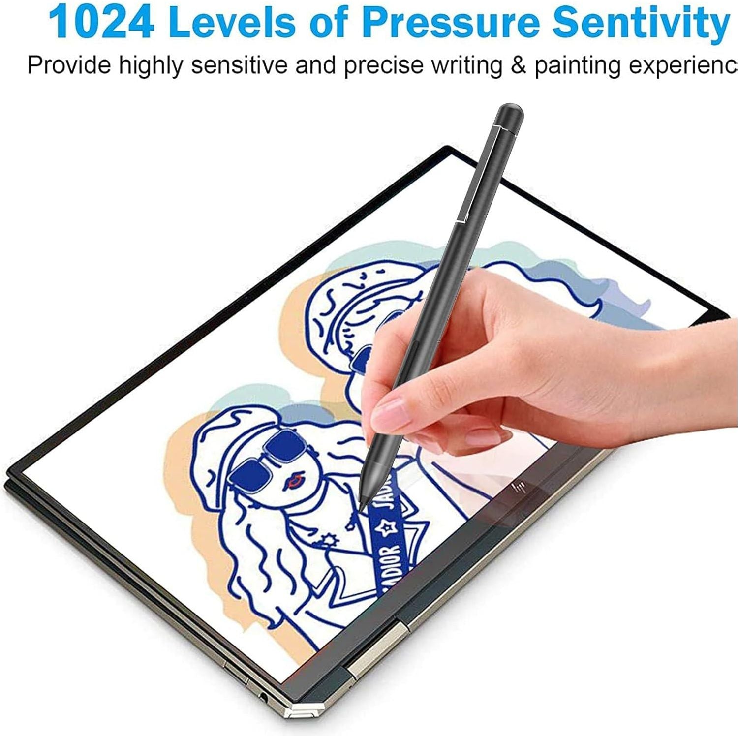 Digital Stylus Pen For HP Envy X360 Spectre X360 Pavilion X360 2-in-1 Laptops, Support Microsoft Pen Protocol MPP 1.51 With Palm Rejection, Dark Grey,