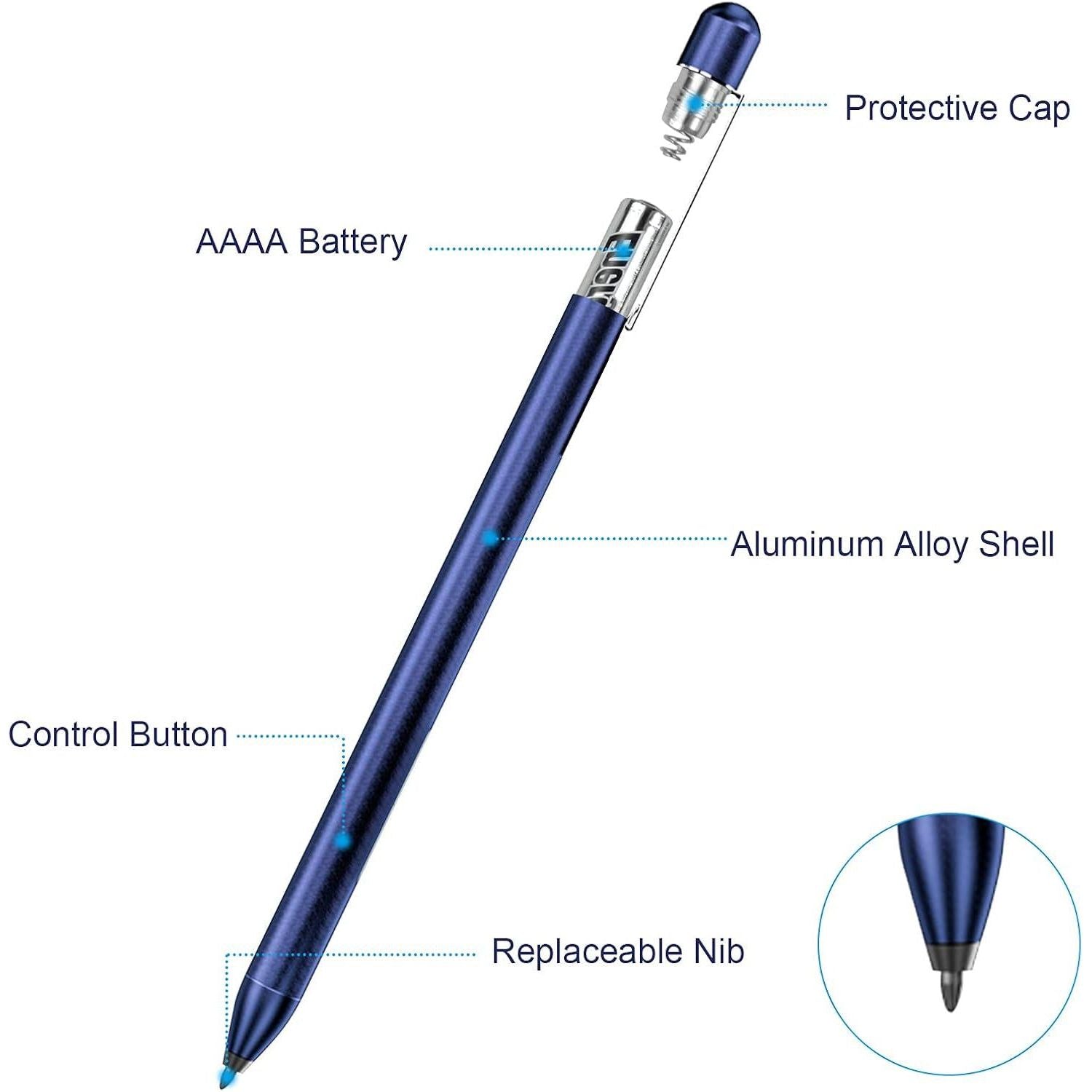 Digital Stylus Pen For HP Envy X360 Spectre X360 Pavilion X360 2-in-1 Laptops, Support Microsoft Pen Protocol MPP 1.51 With Palm Rejection, Blue,