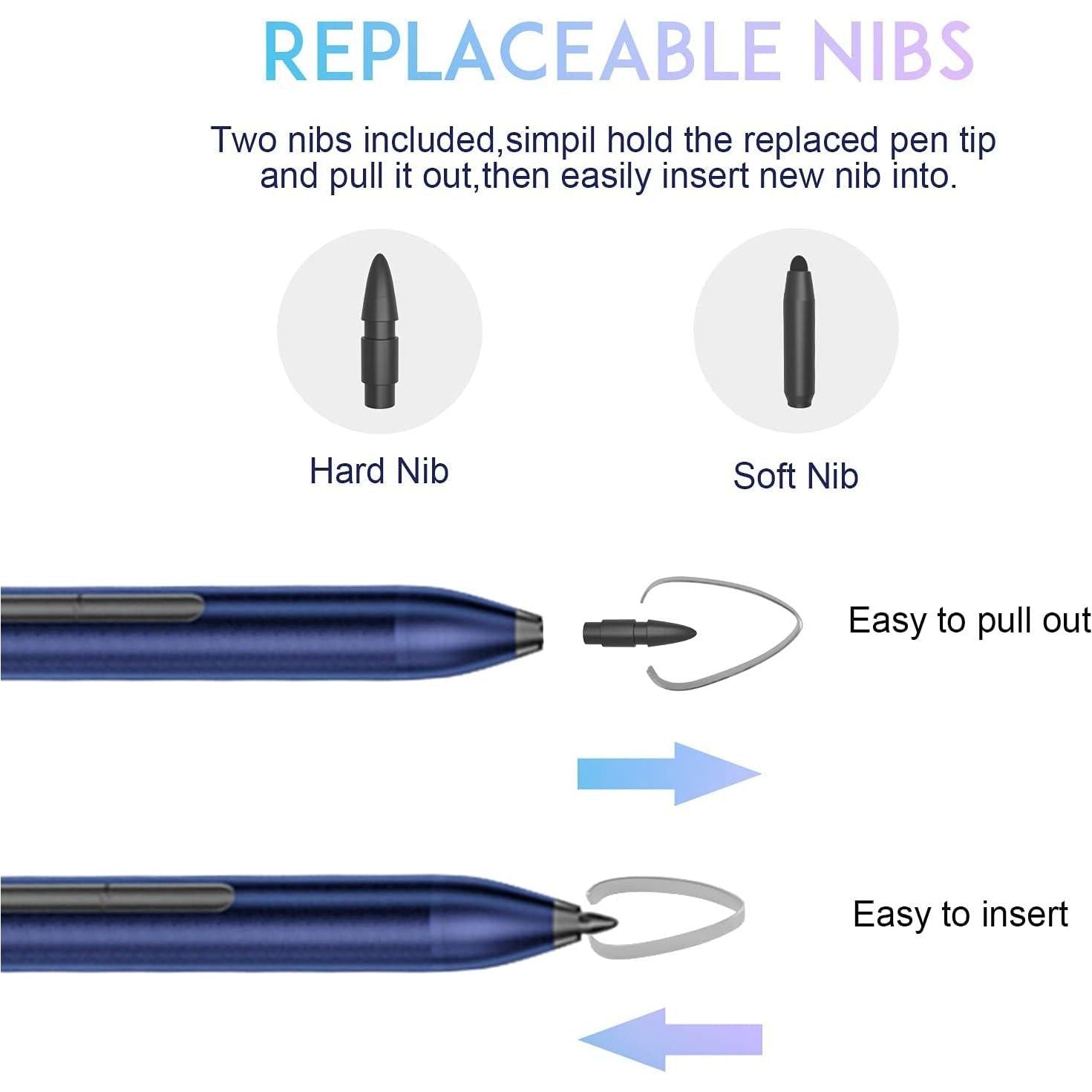 Digital Stylus Pen For HP Envy X360 Spectre X360 Pavilion X360 2-in-1 Laptops, Support Microsoft Pen Protocol MPP 1.51 With Palm Rejection, Blue,