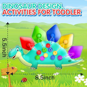 Dinosaur Color Sorting Toy for Toddlers Sensory Fine Motor Game for Ages 3 4 5 Montessori Travel Toy