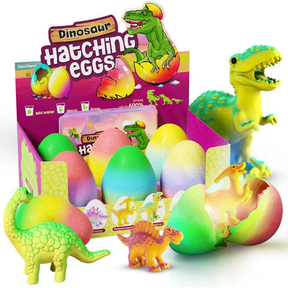 Dinosaur Hatching Surprise Eggs, 6 Pack, Grows 600%, Dino Party Favor Toys for Kids Ages 3–8