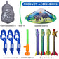 Dinosaur Rocket Launcher Toy for Kids Launches 4 Foam Rockets Up to 100 ft Outdoor Play Ages 3 8