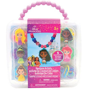 Disney Princess Necklace Kit Jewelry Making Set with Beads Charms Strings Craft Gift for Girls Ages 3 and Up Storage Case Included