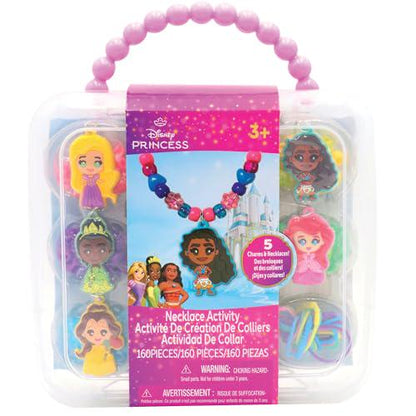 Disney Princess Necklace Kit Jewelry Making Set with Beads Charms Strings Craft Gift for Girls Ages 3 and Up Storage Case Included