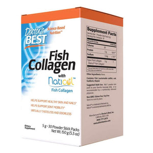 Doctor's Best Fish Collagen 5g Powder Stick Packs 30 Count