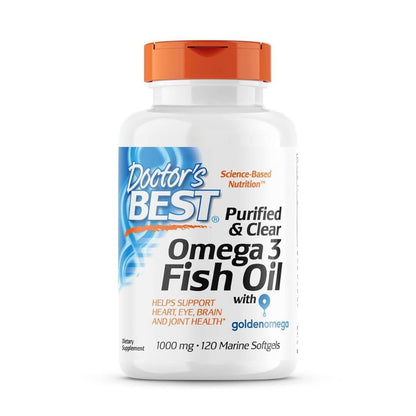 Doctor's Best Purified & Clear Omega 3 Fish Oil 1000mg 120 Softgels