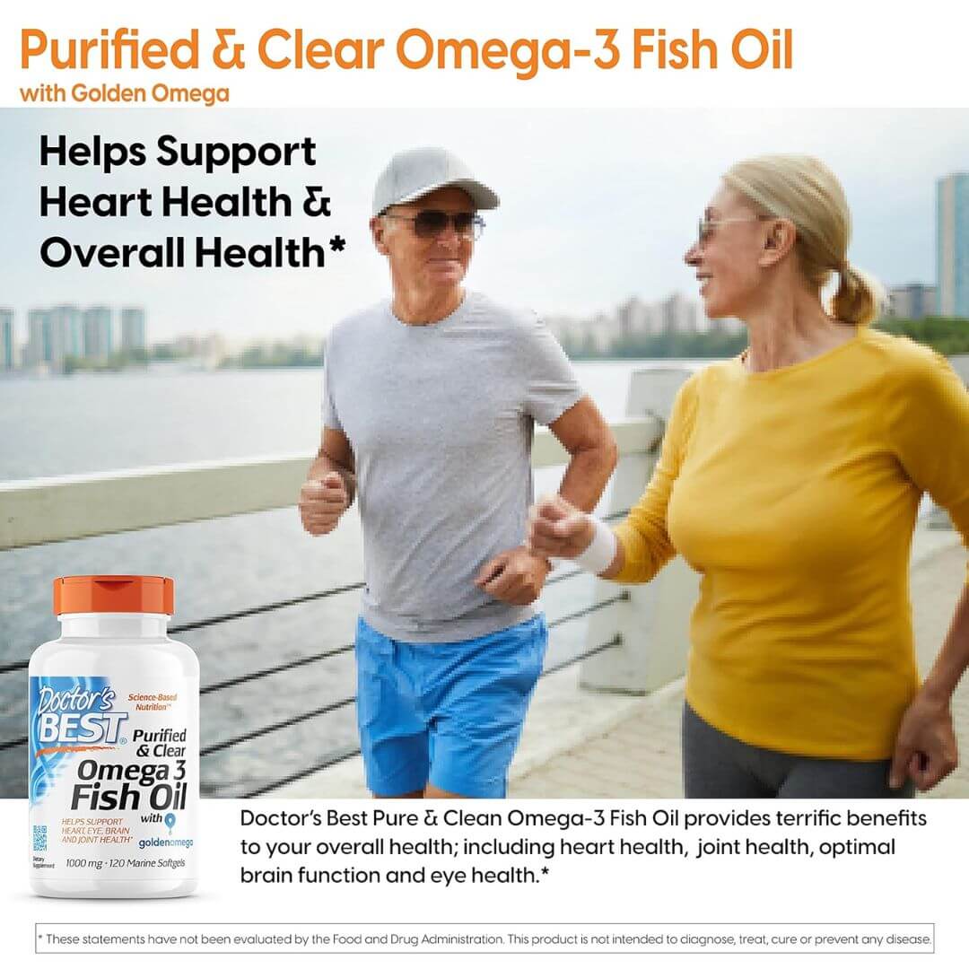 Doctor's Best Purified & Clear Omega 3 Fish Oil 1000mg 120 Softgels,753950004788