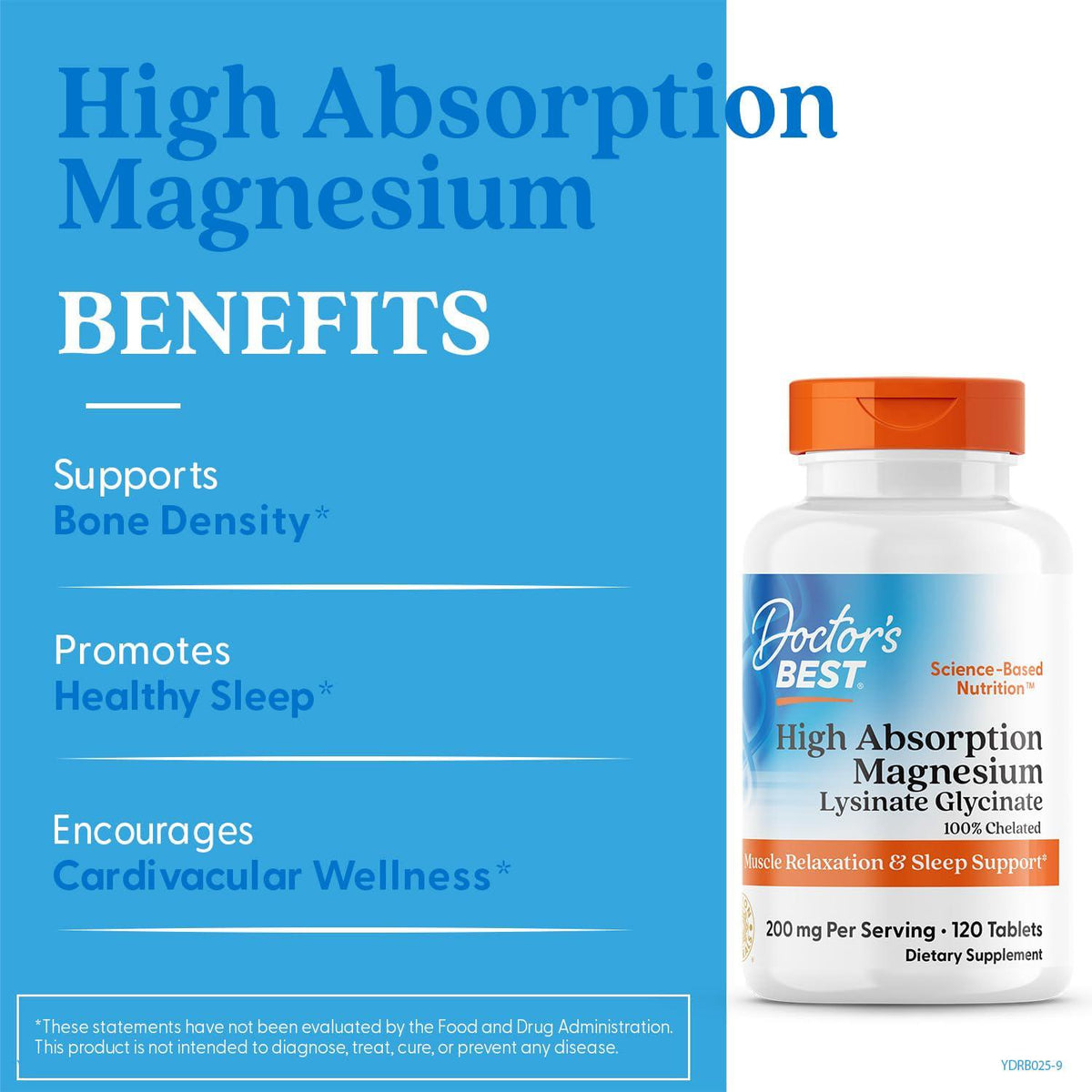 Doctor's Best Doctor's Best High Absorption Magnesium Glycinate Lysinate, 100% Chelated, TRACCS, Not Buffered, Non-GMO, Vegan, Gluten And Soy Free, 100 Mg, 120 Tablets (Packaging May Vary)