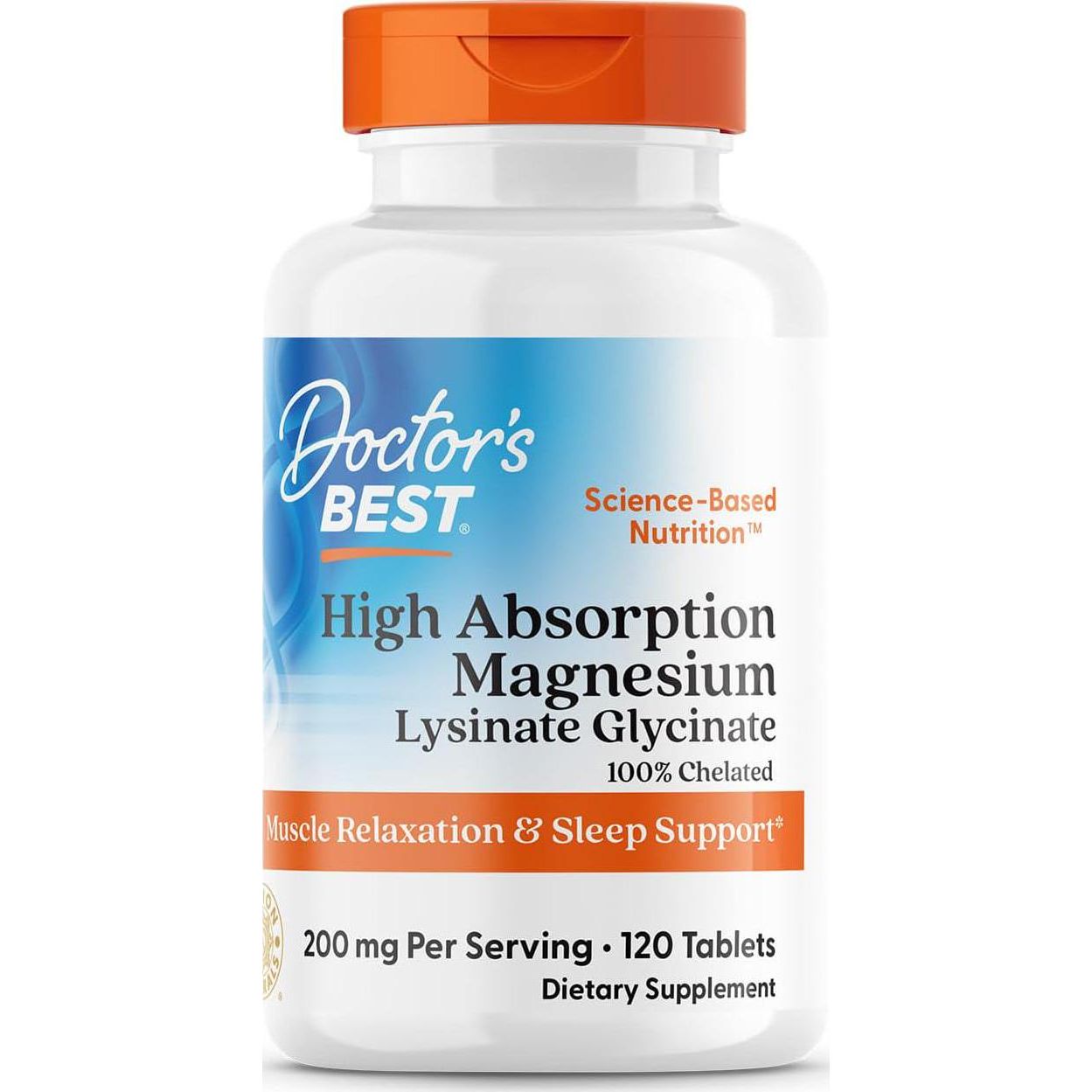 Doctor's Best Doctor's Best High Absorption Magnesium Glycinate Lysinate, 100% Chelated, TRACCS, Not Buffered, Non-GMO, Vegan, Gluten And Soy Free, 100 Mg, 120 Tablets (Packaging May Vary)